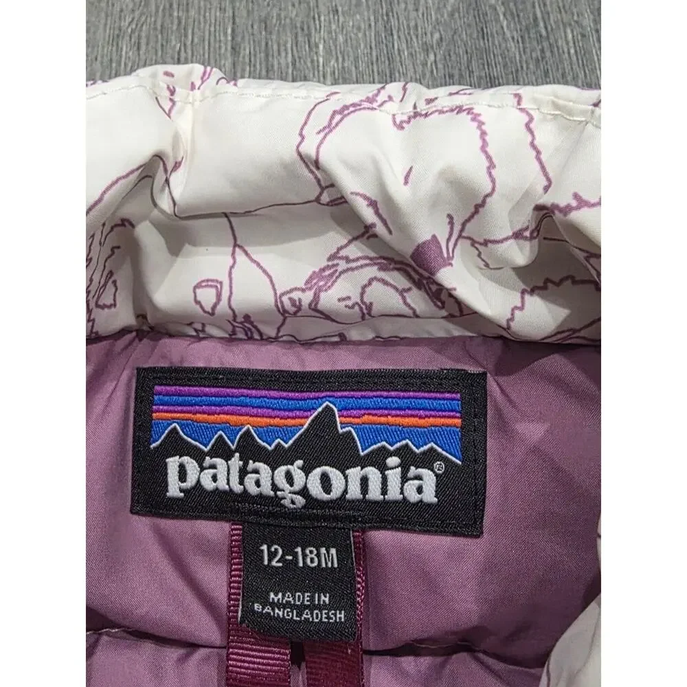 Patagonia Baby Down Sweater 12-18M Sleepy Bears multi Puffer Jacket A008058